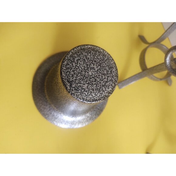 Decorative Ornate Powdered Black metal Vases/Candle Holder set(2) - Picture 6 of 12